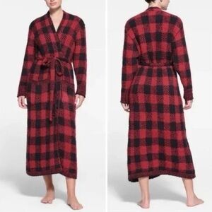 Skims Cozy Knit Robe in Buffalo Check